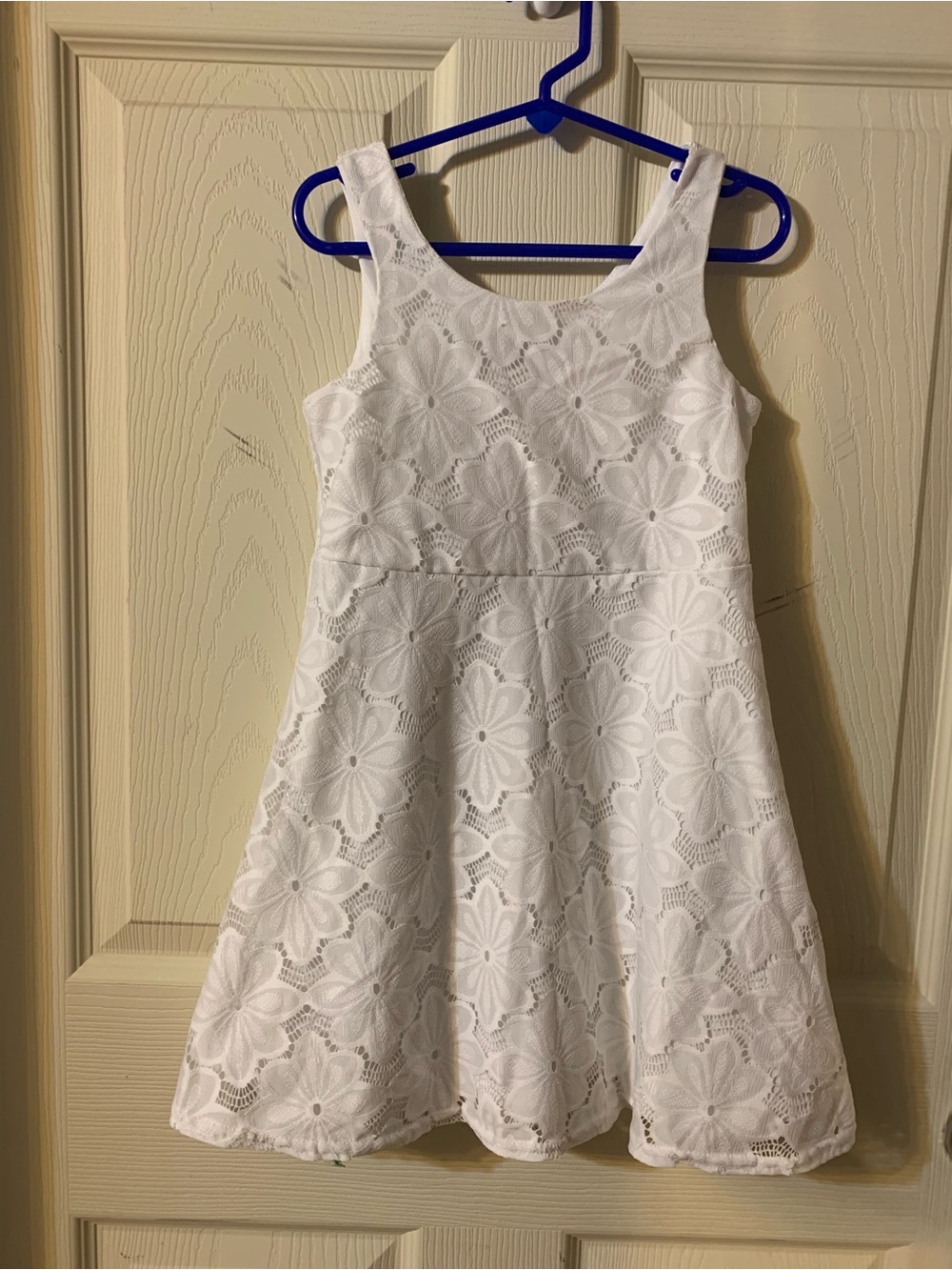 1989 Place White Floral Lace A-Line Girls Dress